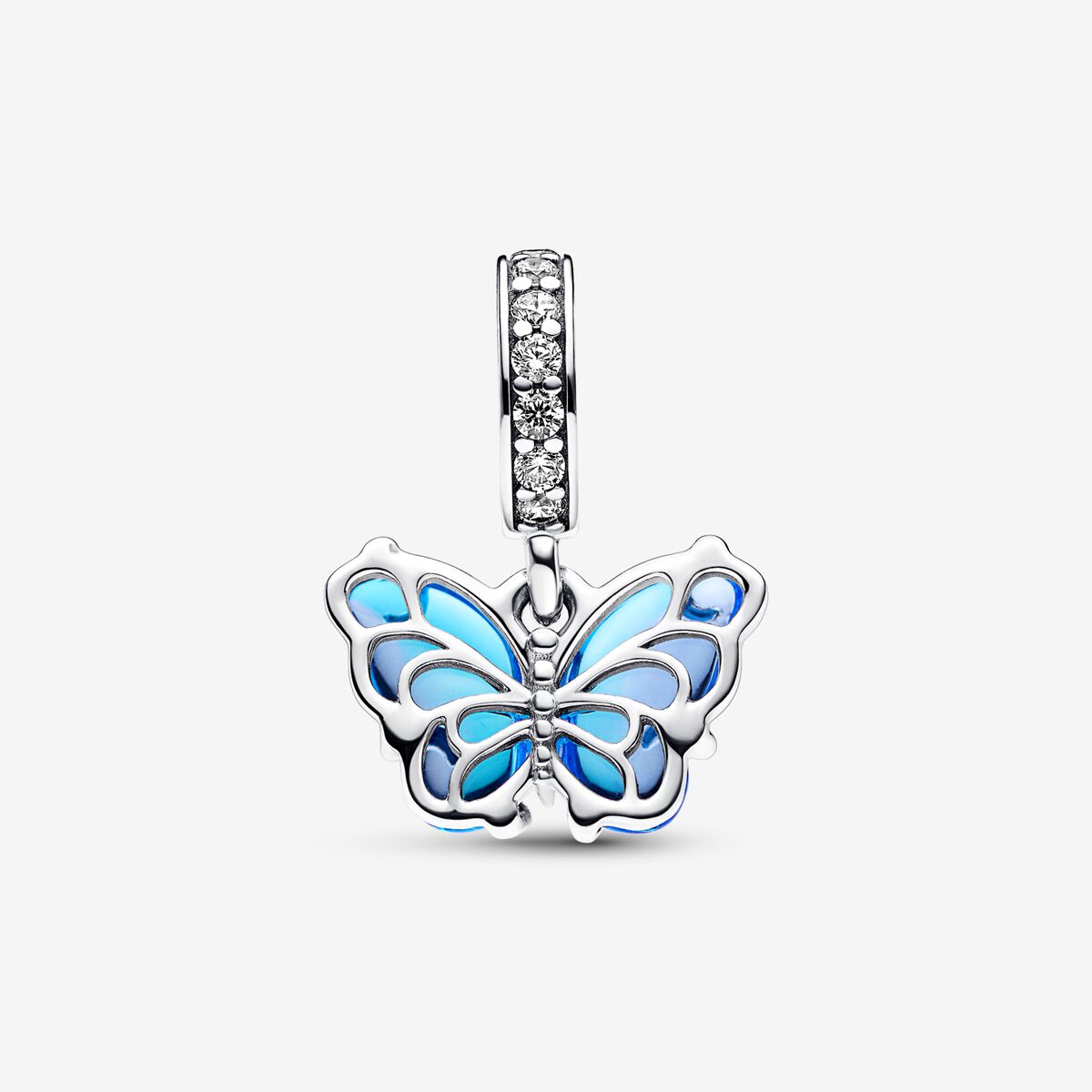 Blauer Murano-Glas Schmetterling Charm-Anhänger