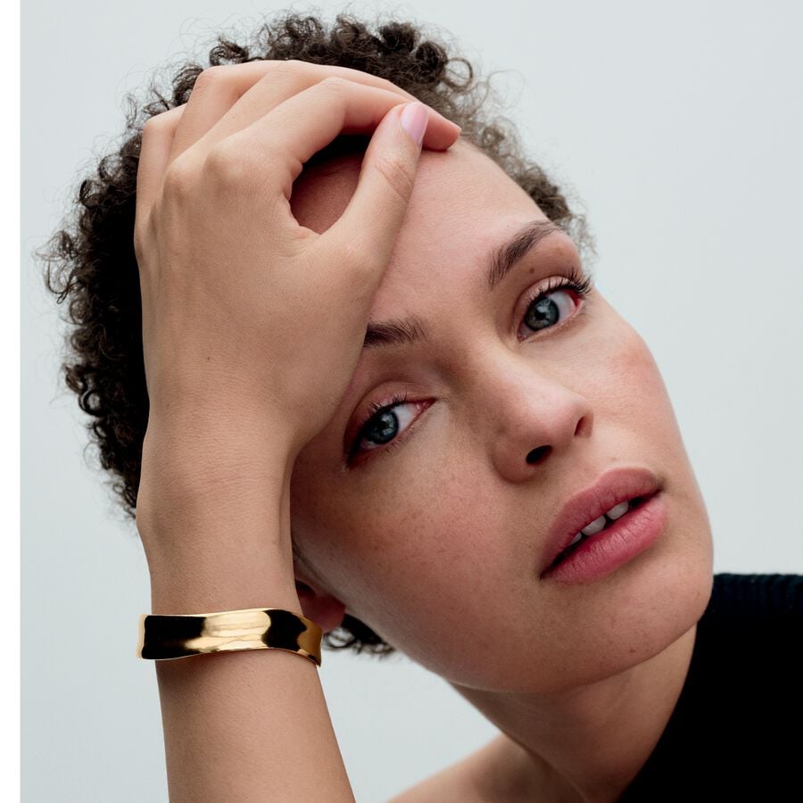 Organisch Geformter Breiter Offener Armreif