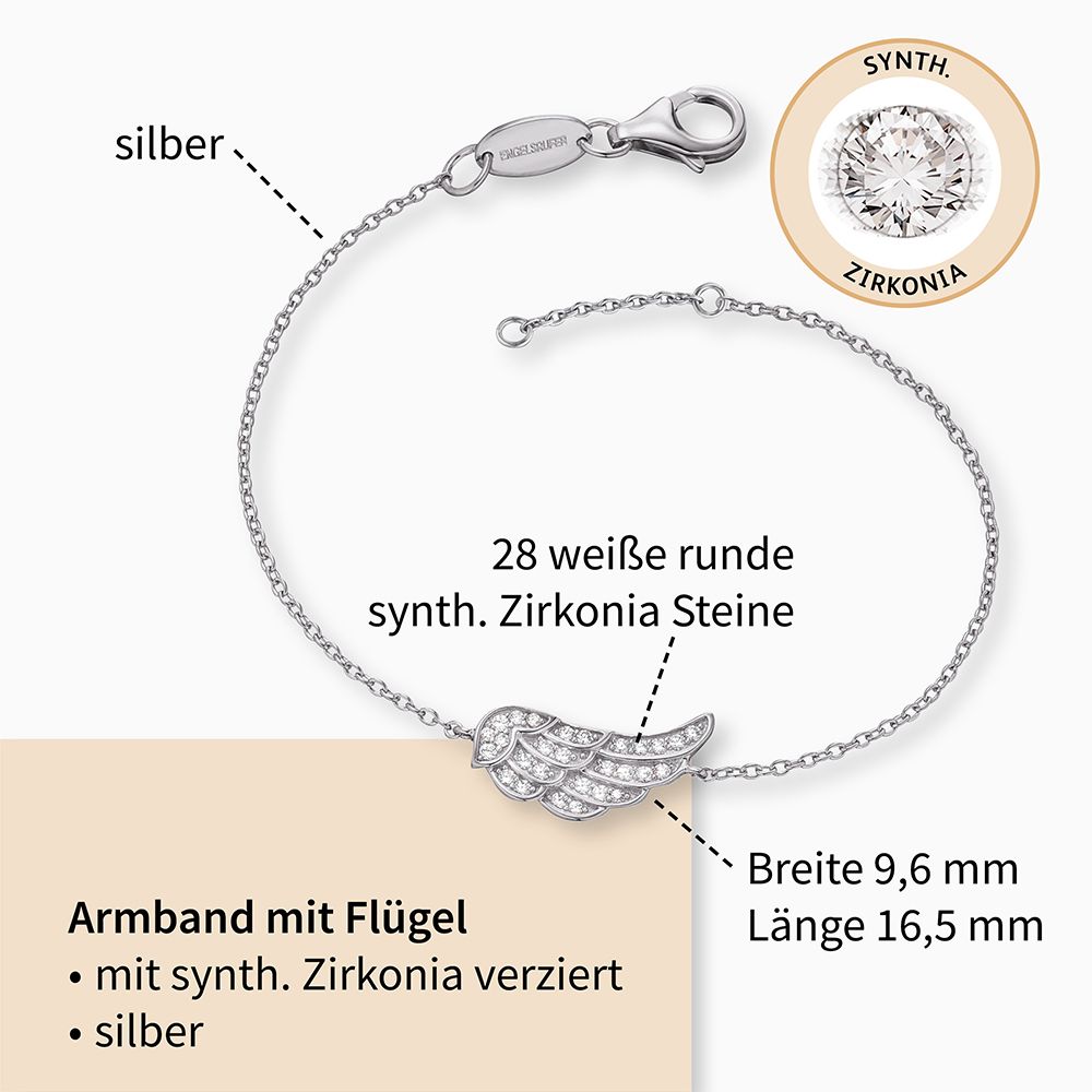 Engelsrufer Damen Armband                    Flügel mit Zirkonia