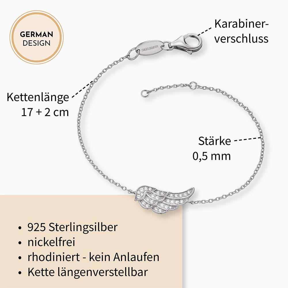 Engelsrufer Damen Armband                    Flügel mit Zirkonia