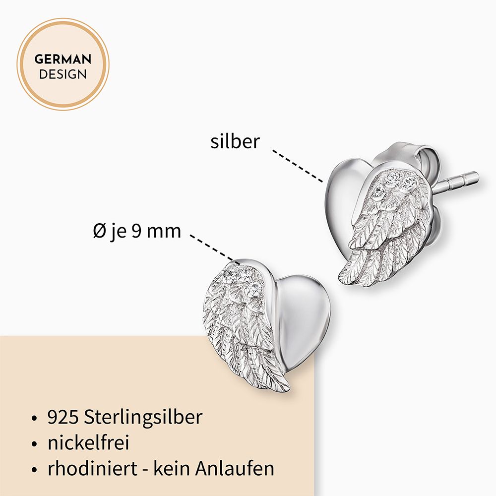 Engelsrufer Ohrstecker Herzflügel